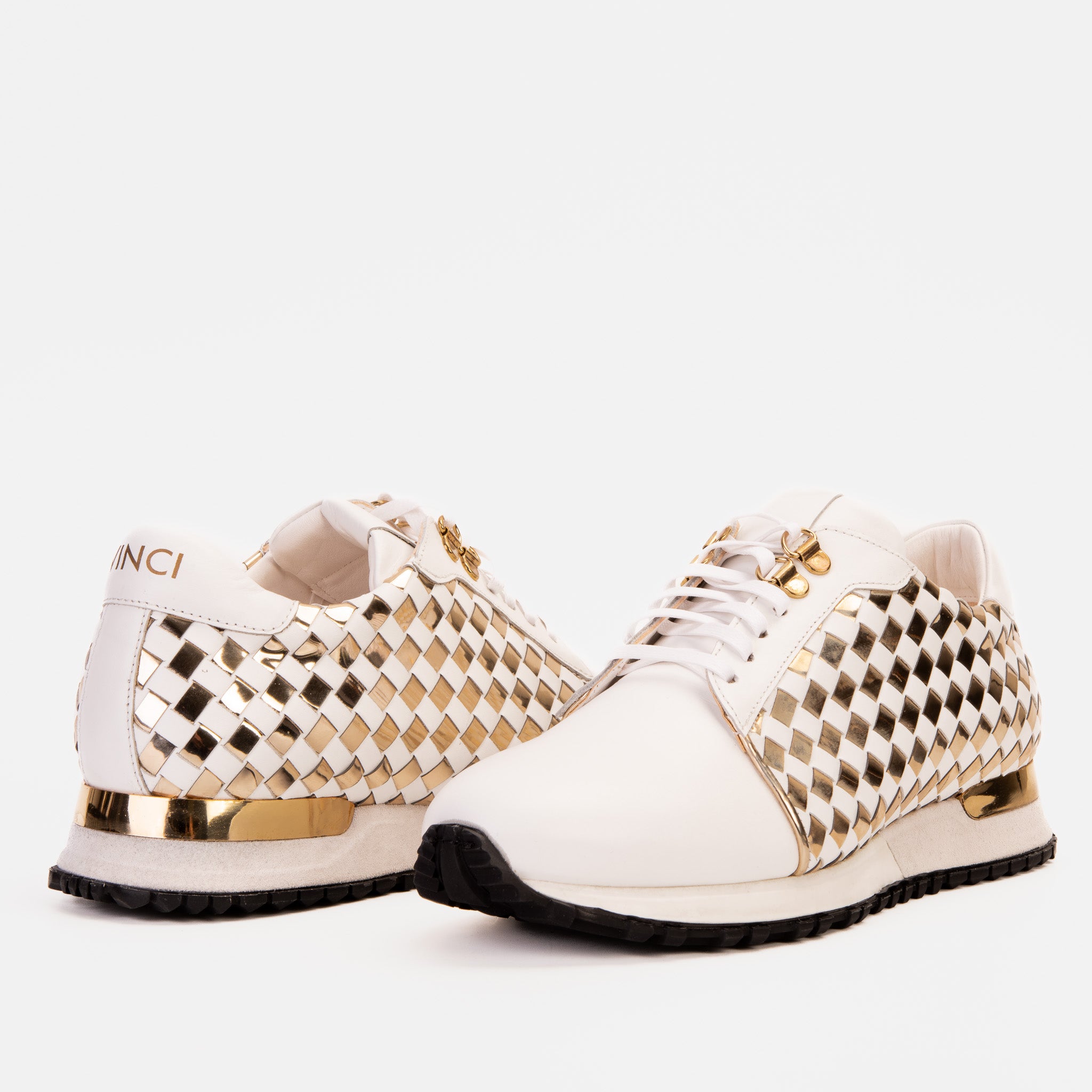 Woven leather sale sneakers womens