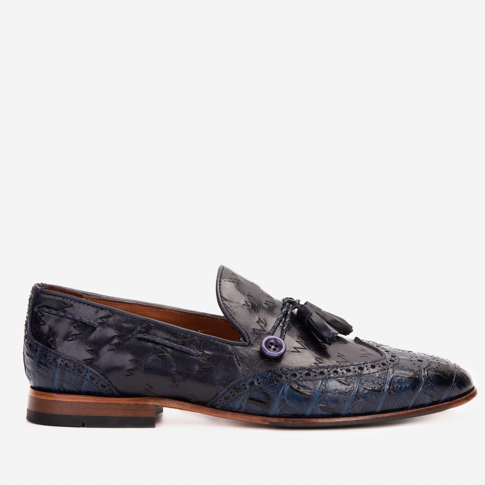 The Istanbul Navy Blue Leather Tassel Loafer Men Shoe – Vinci Leather Shoes