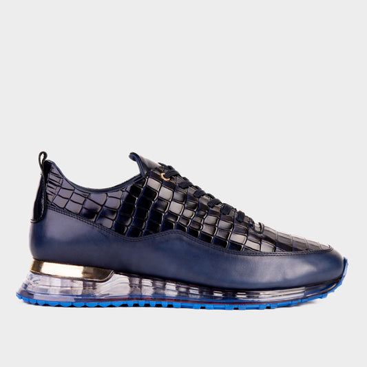 The Marseille Navy Blue Leather Men Sneaker
