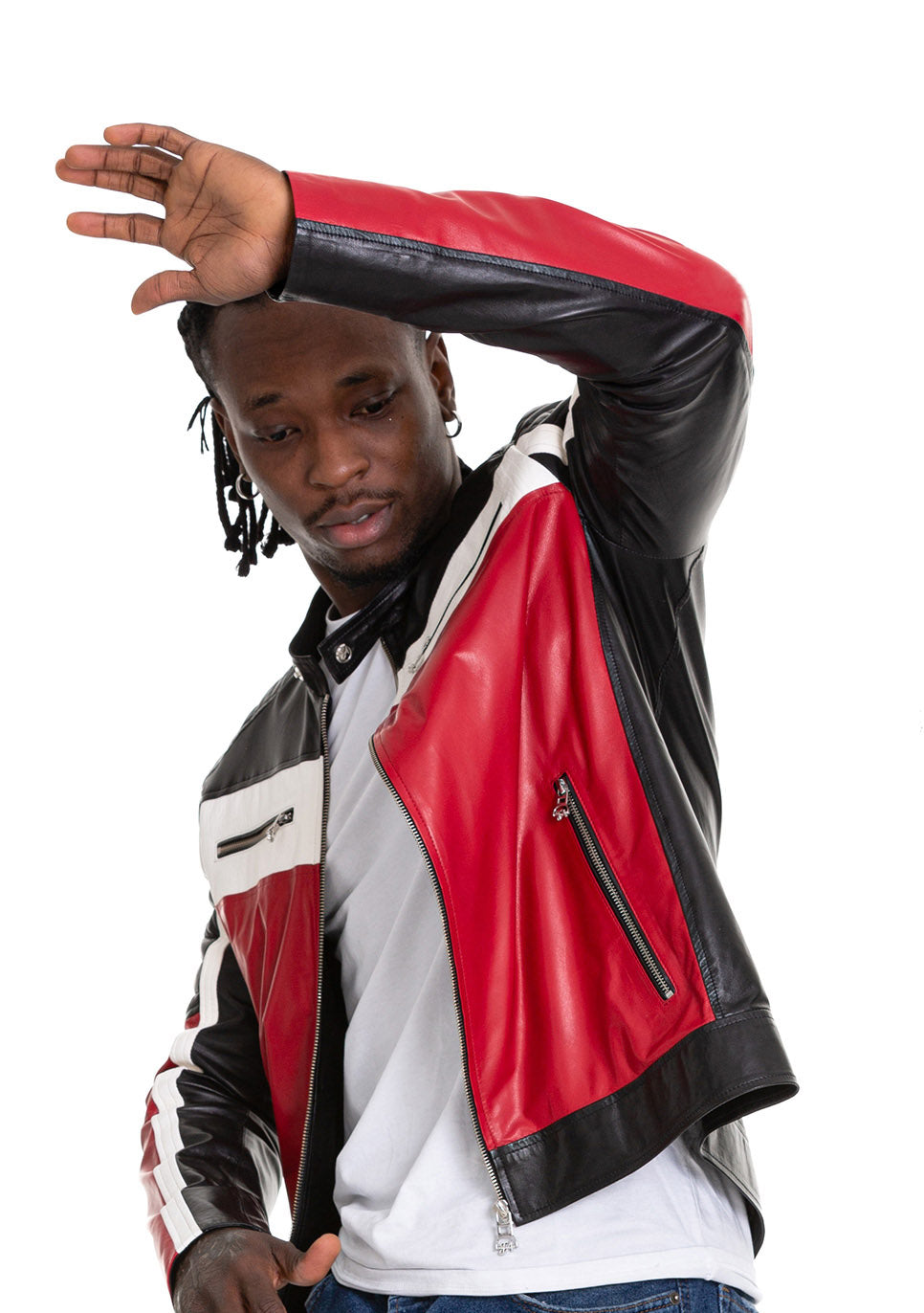 Rockstar Street Fashion Red Leather Jacket for Men