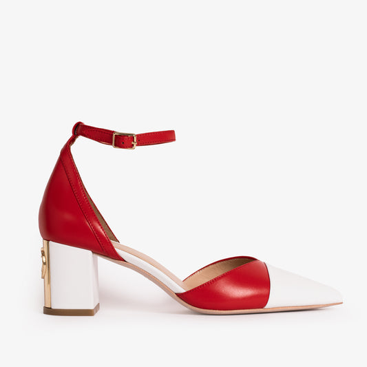 The Noella Red Leather Sandal Women Shoe