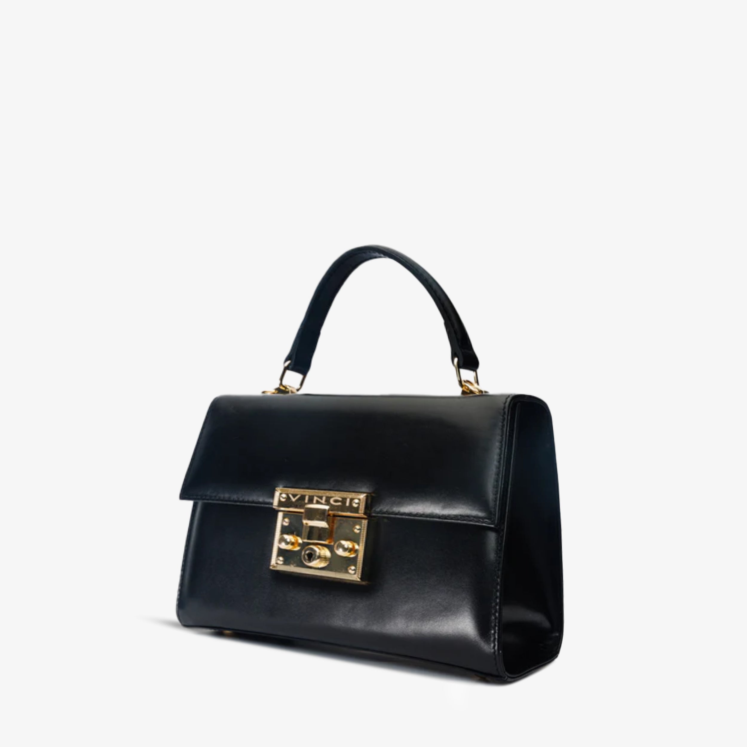 The Ege Black Leather Handbag