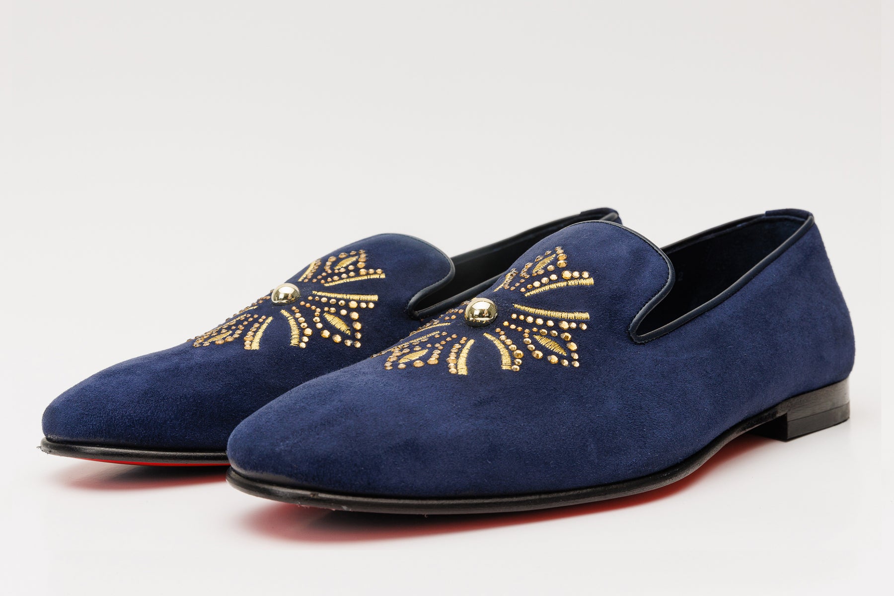 The Lazio Shoe Navy Blue Suede Slip-on Loafer Men Shoe – Vinci