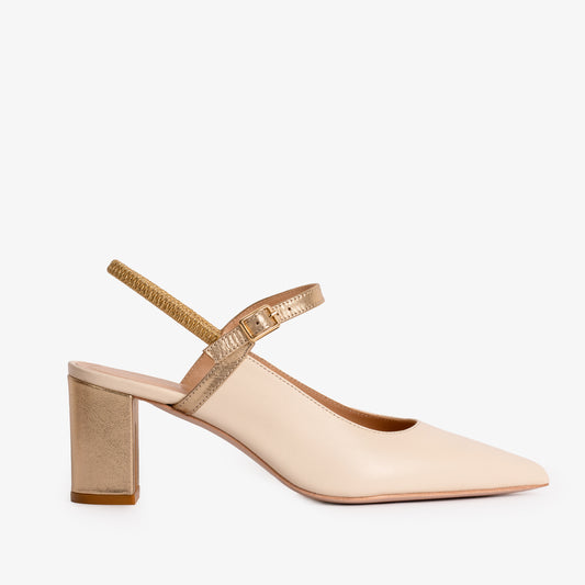 The Pompei Cream Leather Slingback Women Sandal