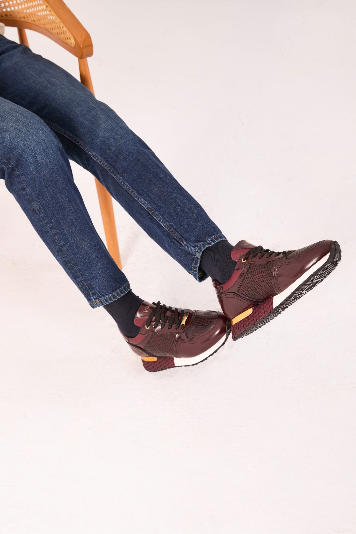 Zapatillas de piel para hombre Empire Burgundy