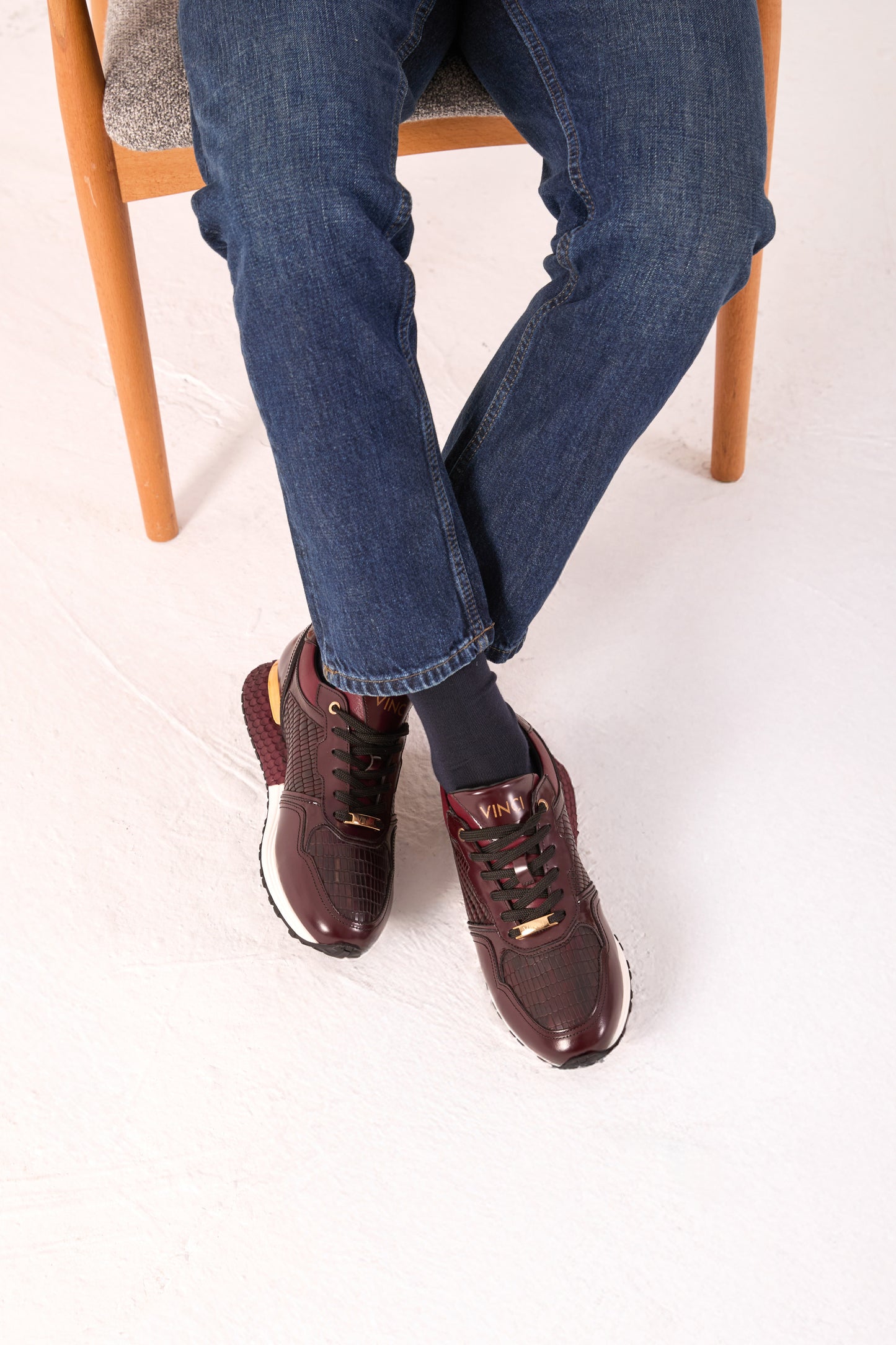 Zapatillas de piel para hombre Empire Burgundy