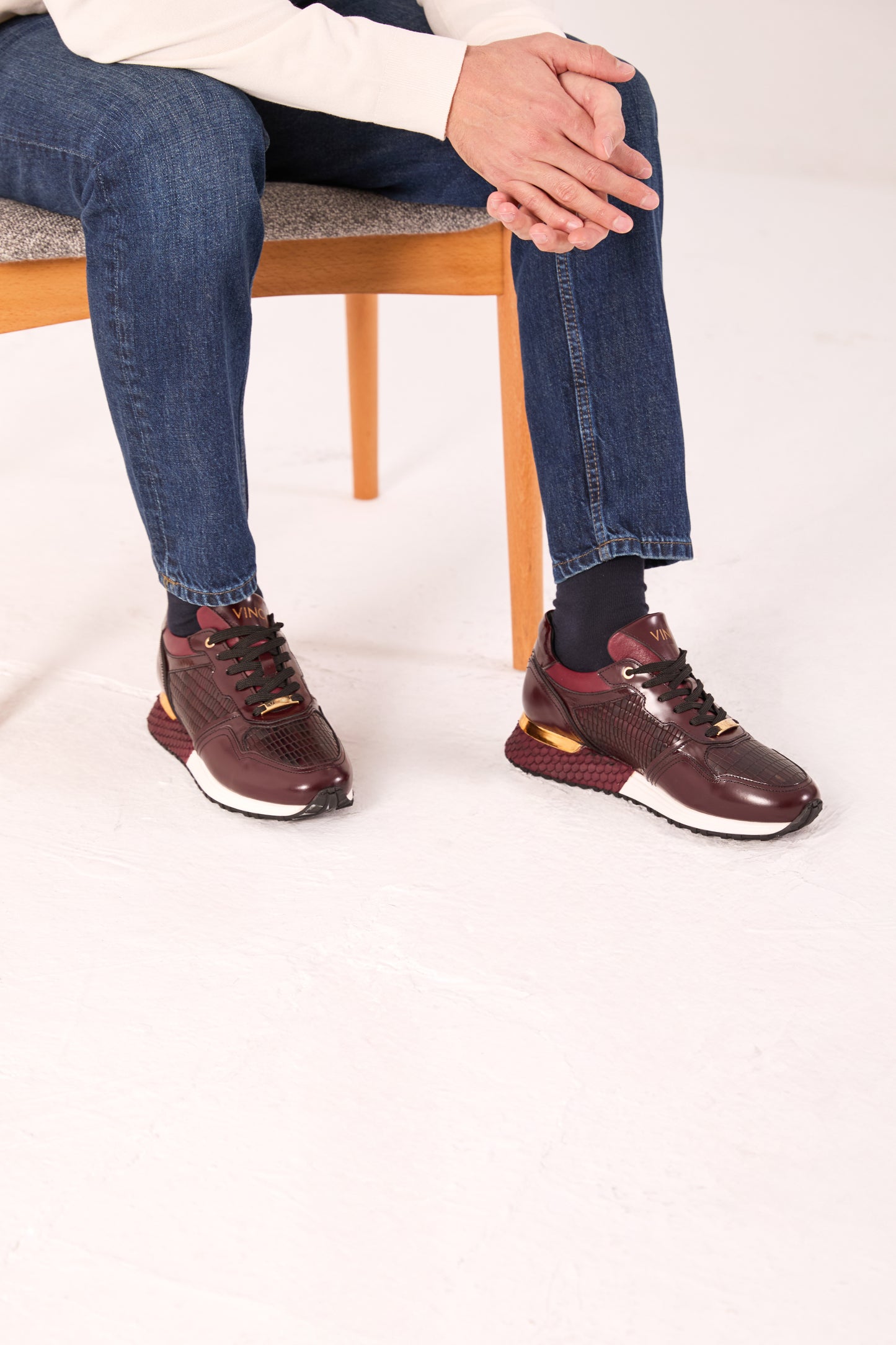 Zapatillas de piel para hombre Empire Burgundy