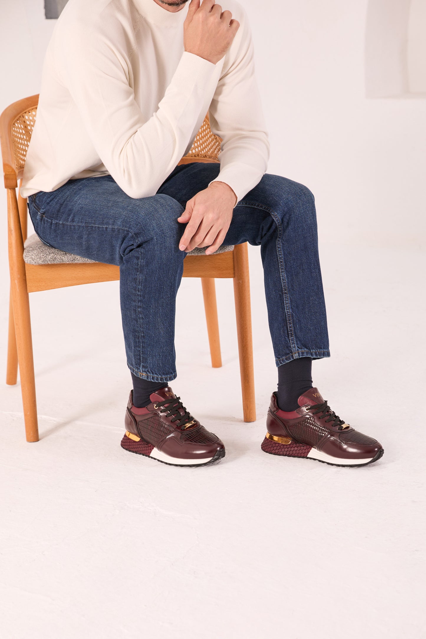 Zapatillas de piel para hombre Empire Burgundy