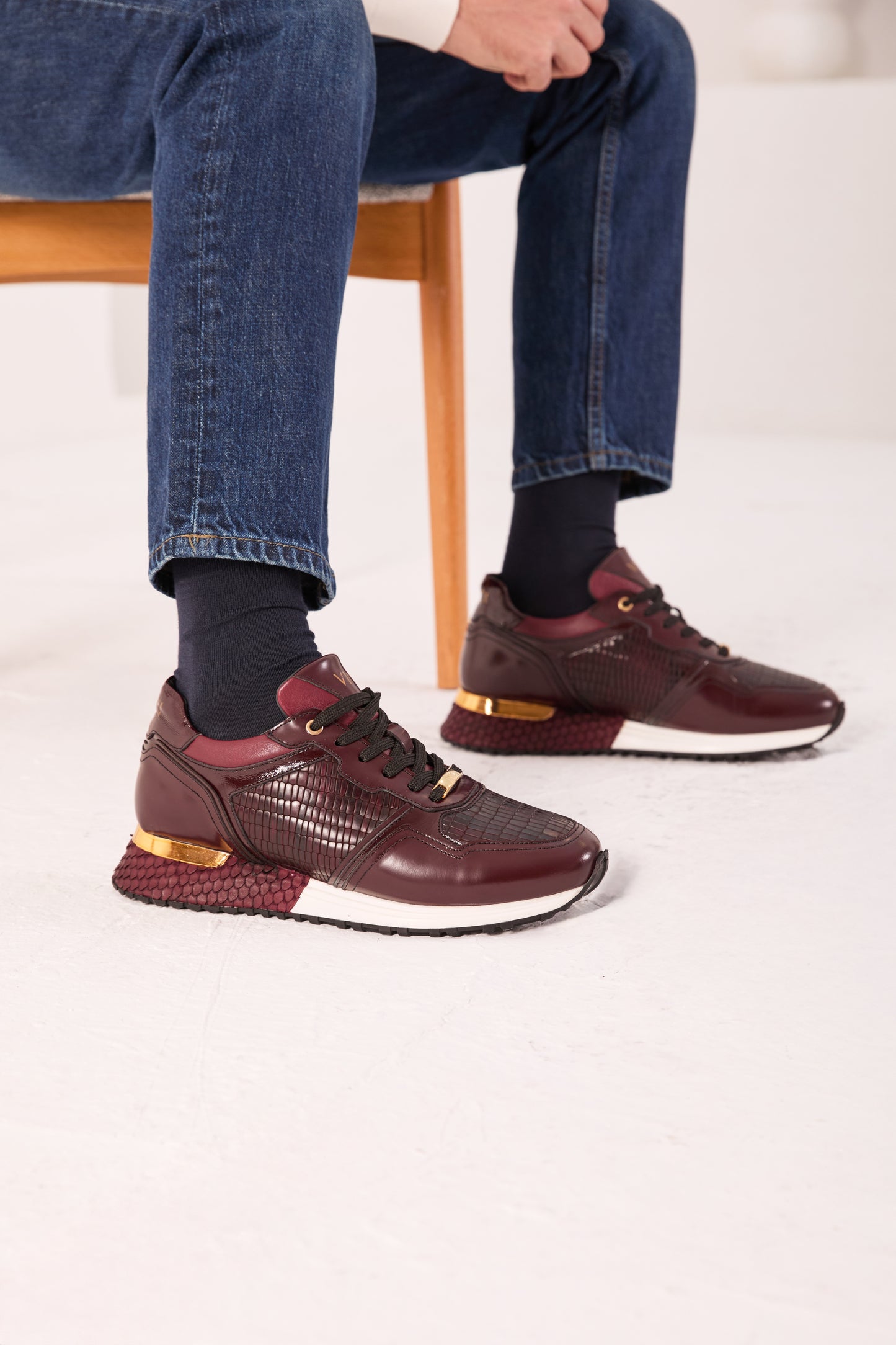 Zapatillas de piel para hombre Empire Burgundy