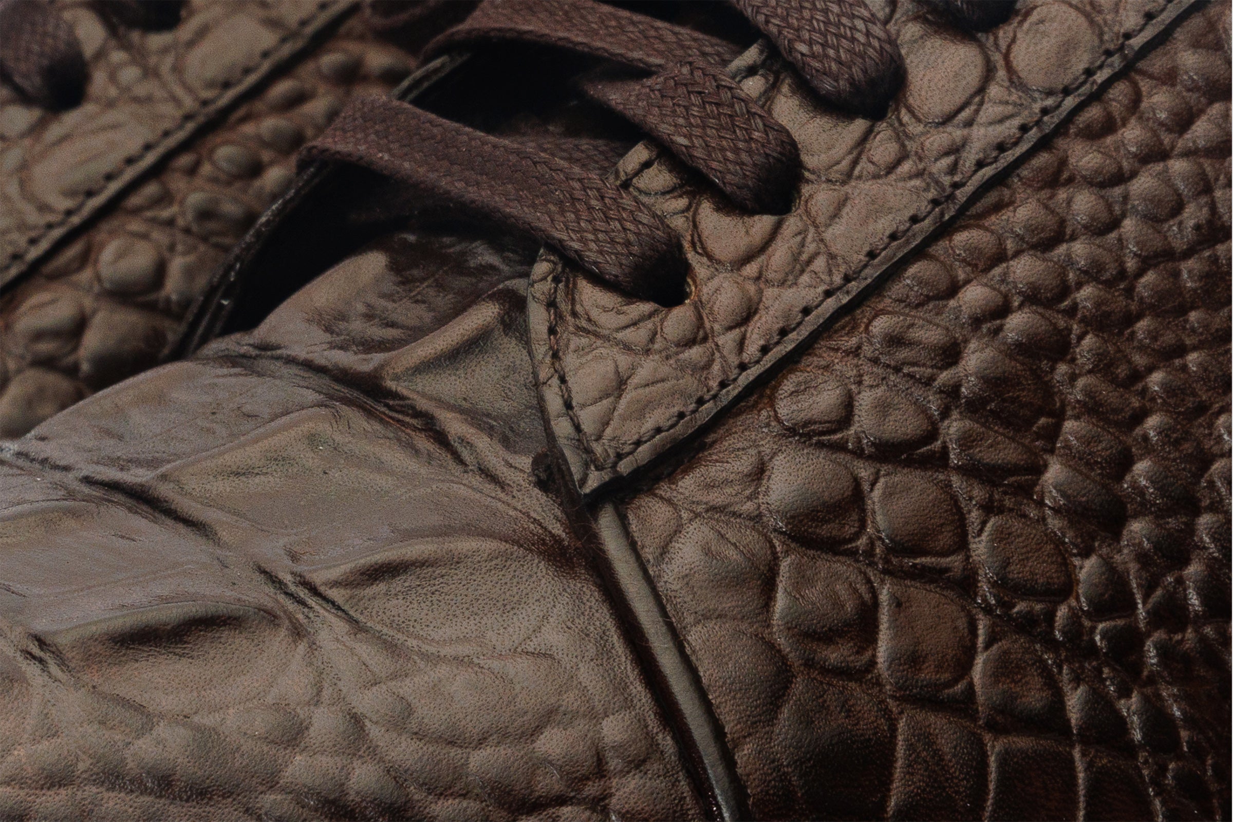 The Bomba Brown Crocodile Leather Men Sneaker