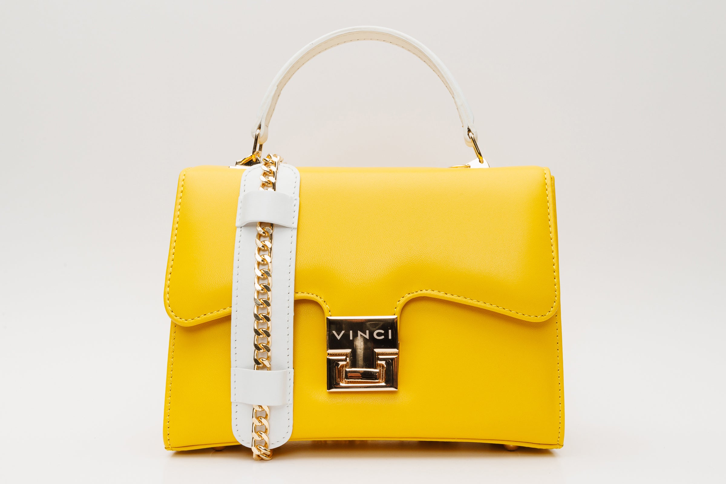 Yellow leather purse handbag sale