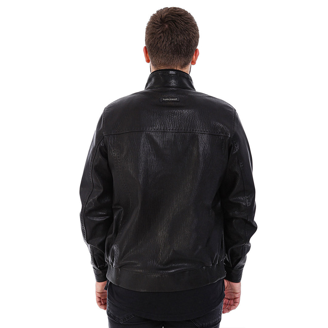 The Barbours Black Leather Men  Jacket