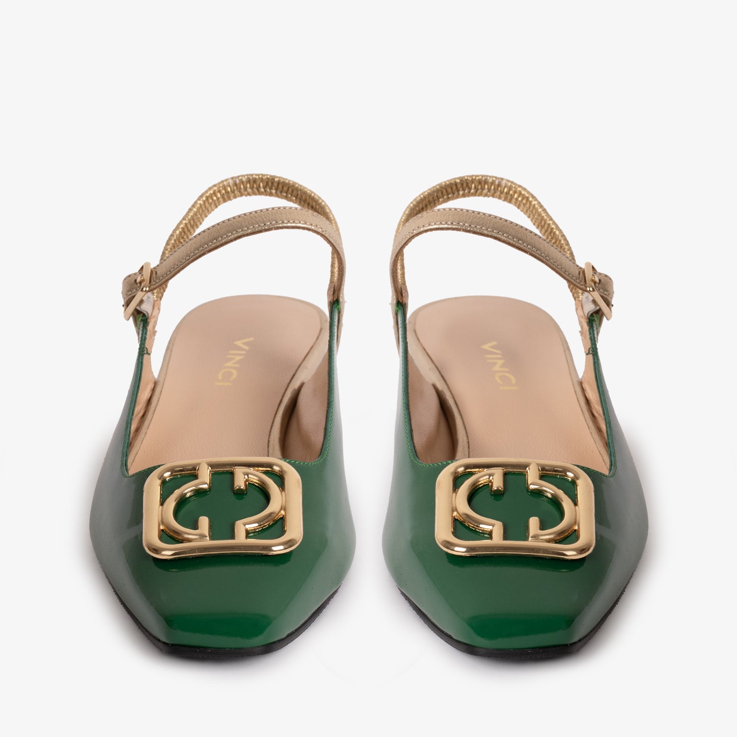 The Rosalinda Green Patent Leather Women Flat Slingback Shoe