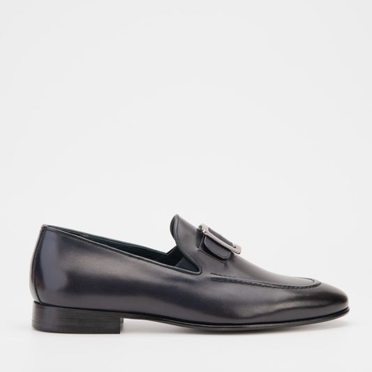 The Astoria Navy Buffalo Leather Men’s Loafer