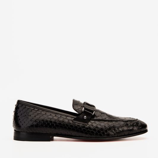 حذاء Boss Pyth Black Shoe Bit Loafer للرجال