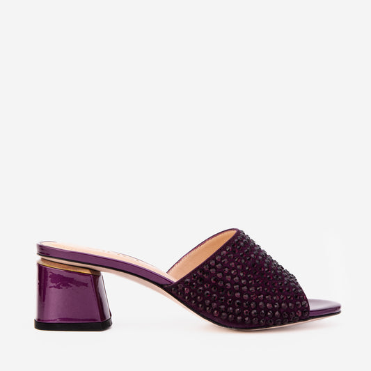 The Ailano Purple Glitter Leather Women Sandal