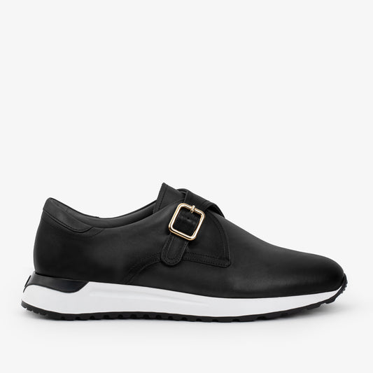 Luxe Black Buffalo Leather Women Sneaker