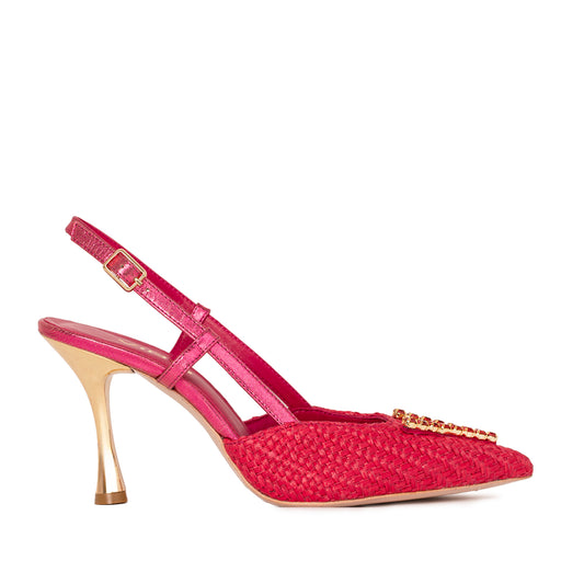 The Luna Fuchsia Leather Slingback Women Sandal