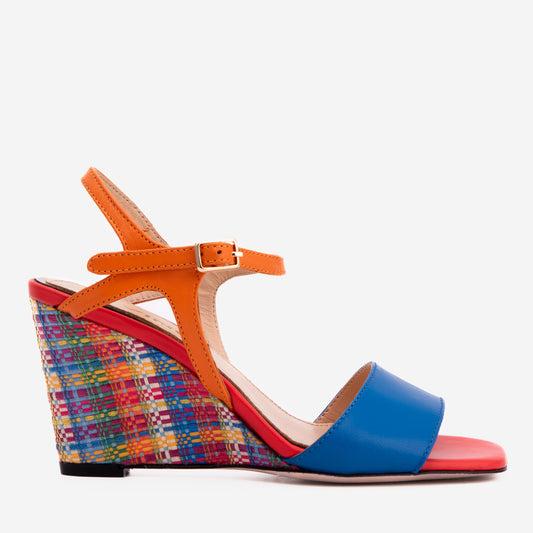 The Mosaic Multicolor Wedge Heel Leather Women Sandal