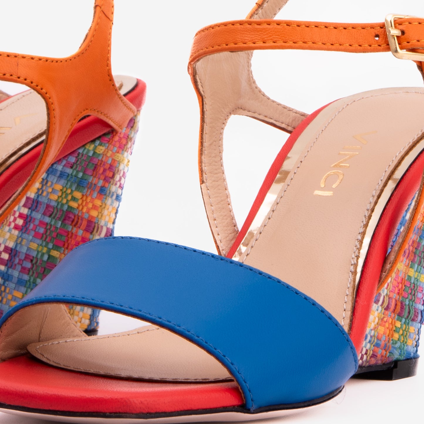 The Mosaic Multicolor Wedge Heel Leather Women Sandal