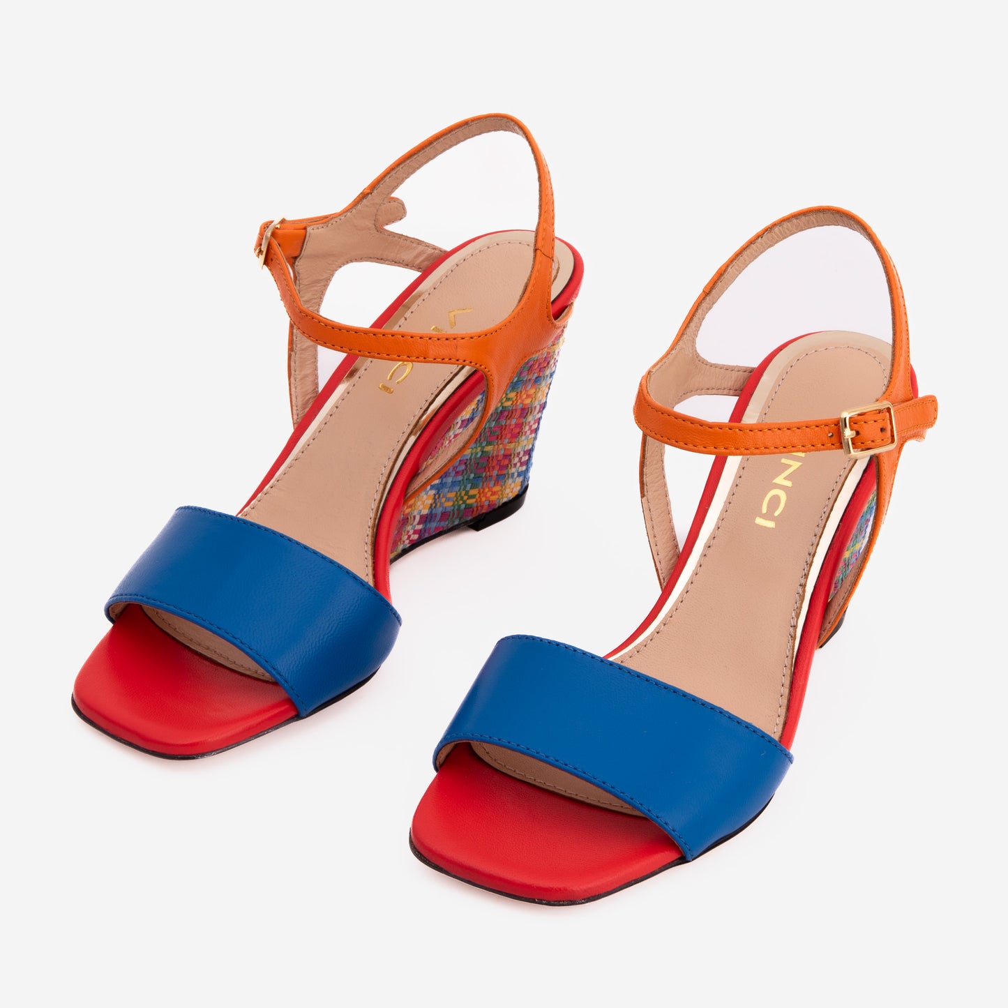 The Mosaic Multicolor Wedge Heel Leather Women Sandal