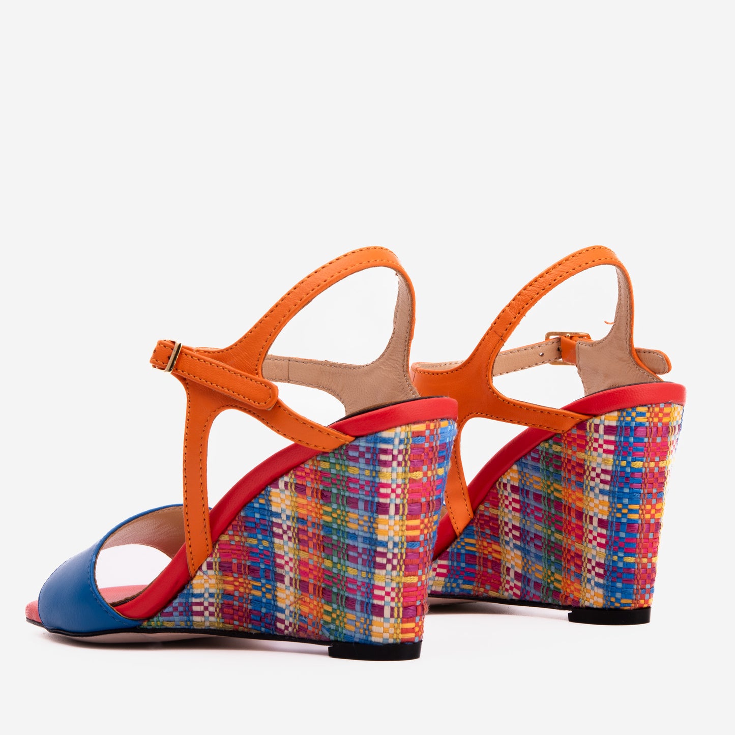 The Mosaic Multicolor Wedge Heel Leather Women Sandal