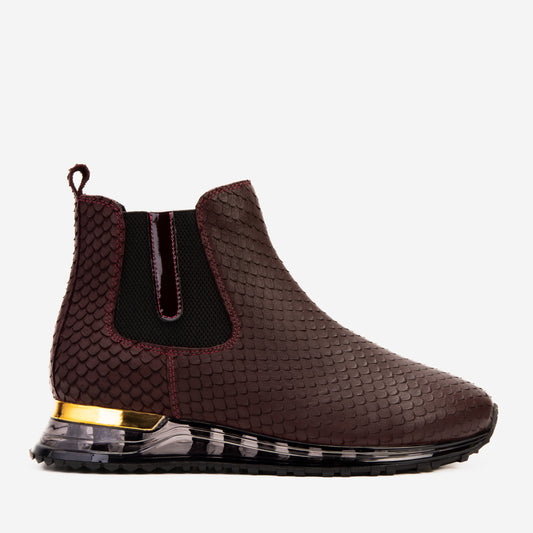 The Panther Burgundy Leather Men Chelsea Boot