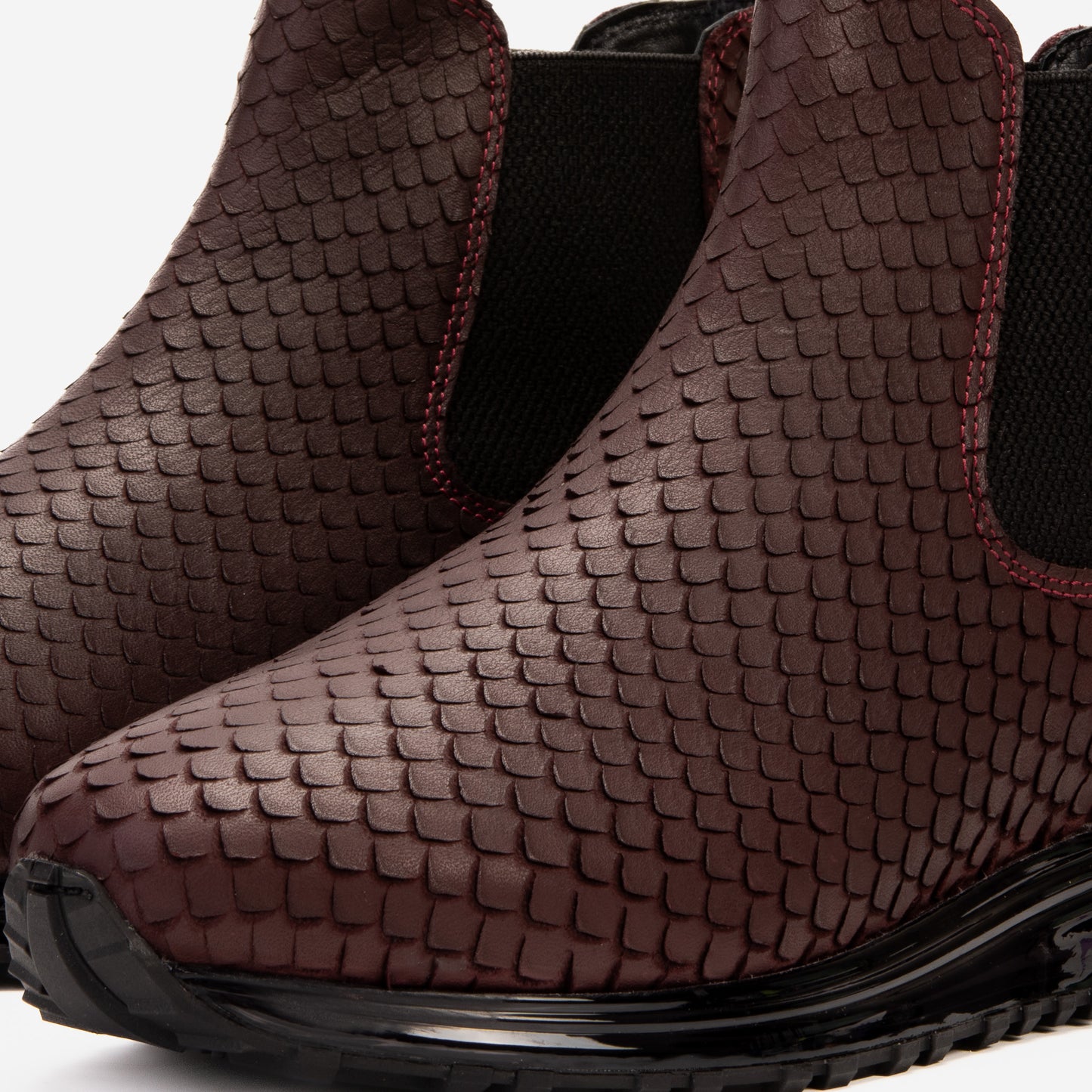 The Panther Burgundy Leather Men Chelsea Boot