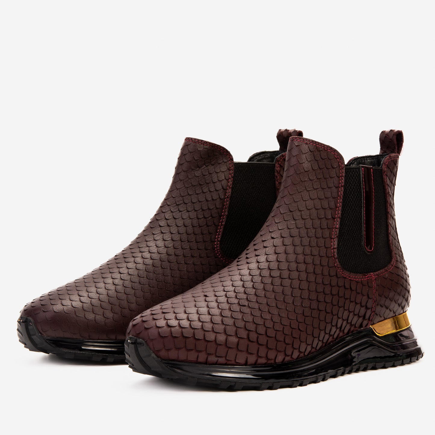 The Panther Burgundy Leather Men Chelsea Boot