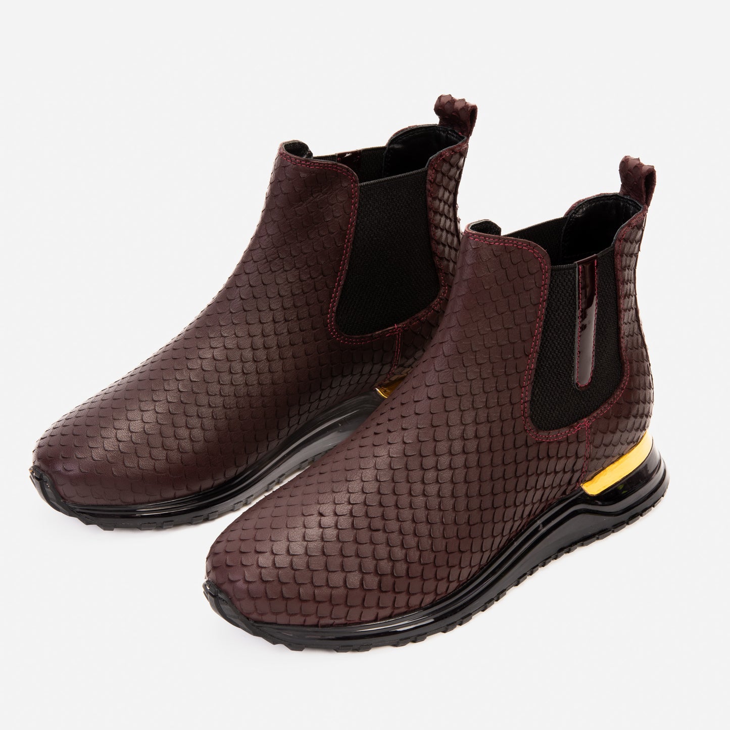 The Panther Burgundy Leather Men Chelsea Boot