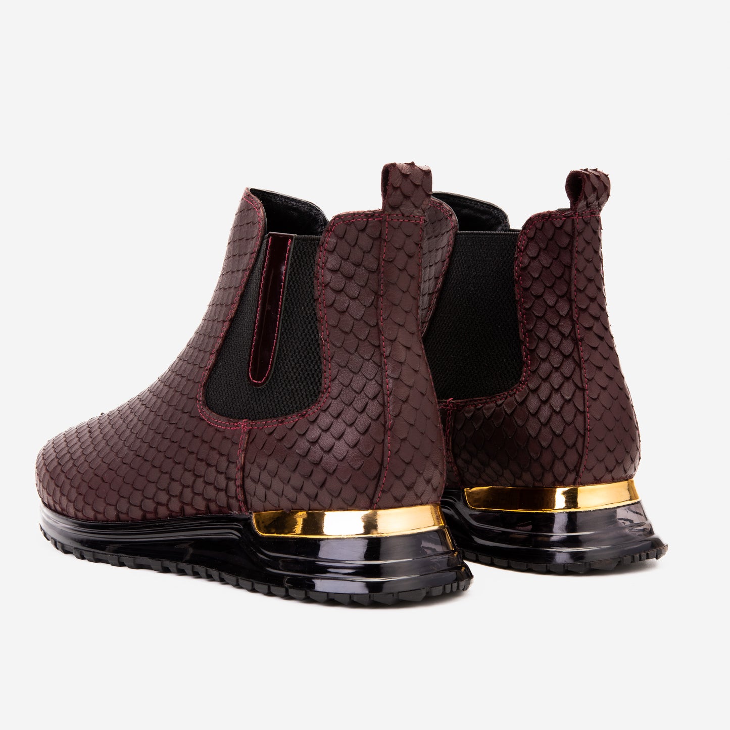 The Panther Burgundy Leather Men Chelsea Boot