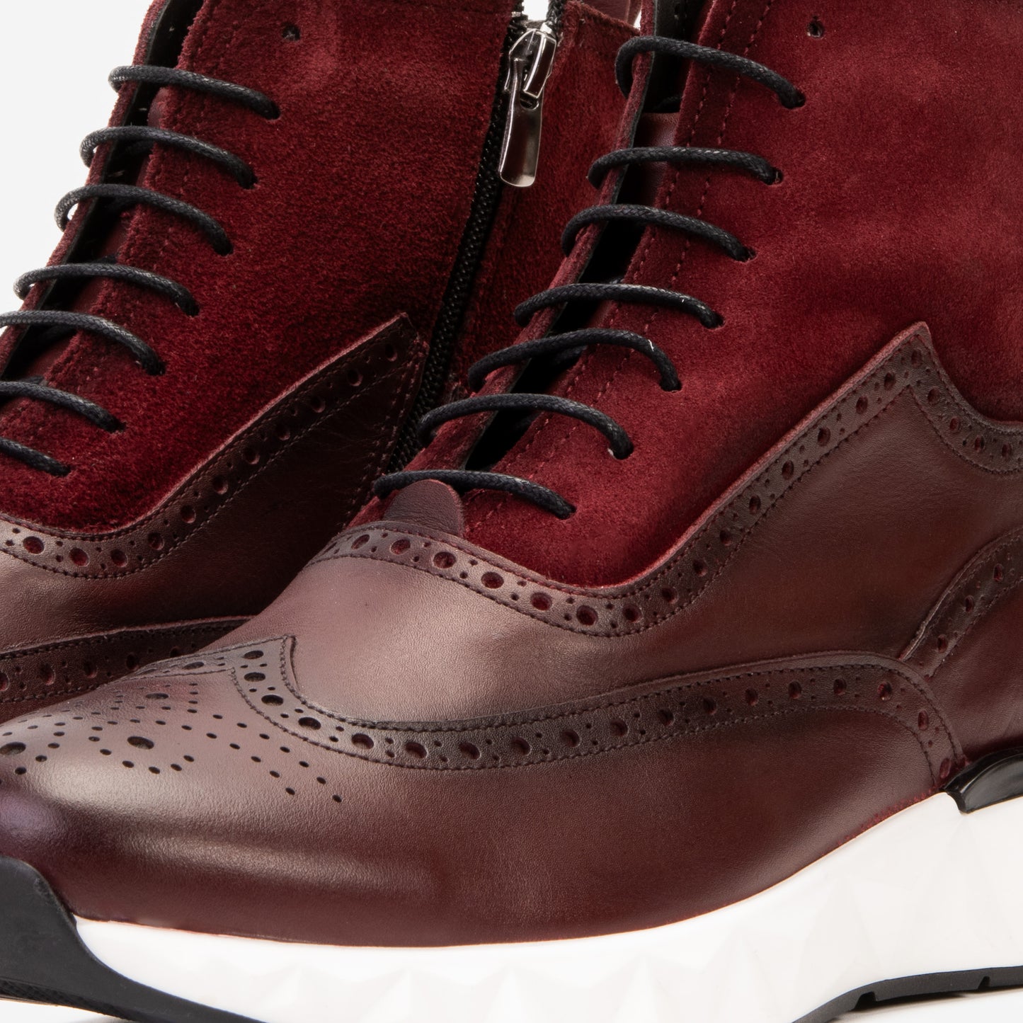 The Regent Burgundy Leather Wingtip Brogue Men Casual Boot