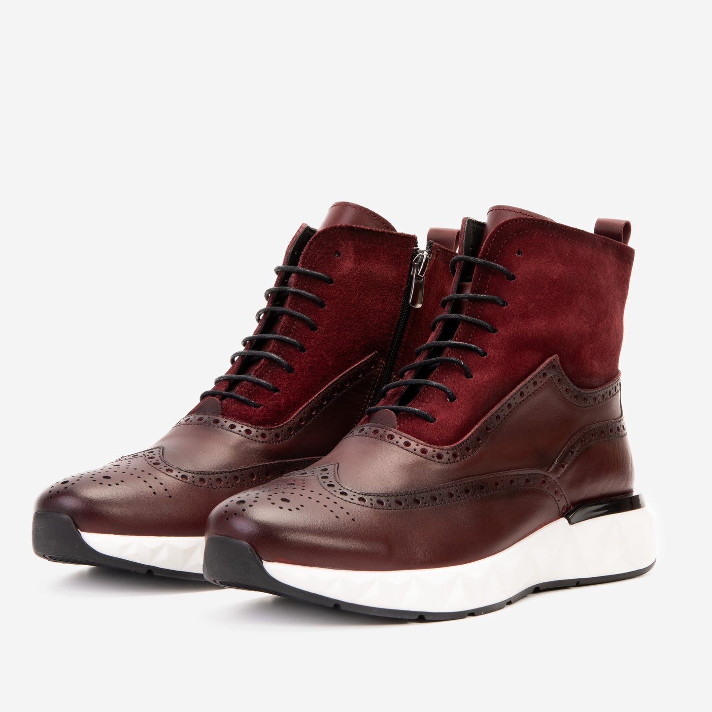 The Regent Burgundy Leather Wingtip Brogue Men Casual Boot