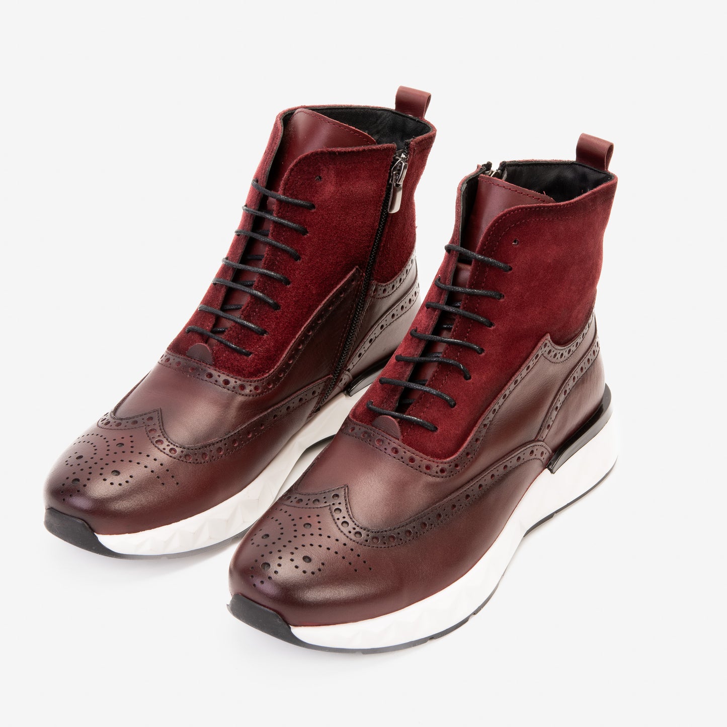 The Regent Burgundy Leather Wingtip Brogue Men Casual Boot