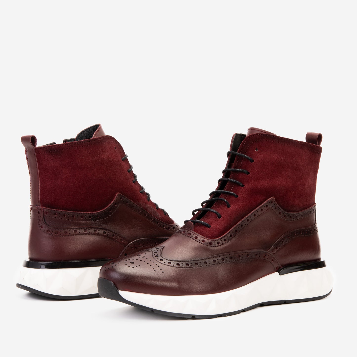 The Regent Burgundy Leather Wingtip Brogue Men Casual Boot