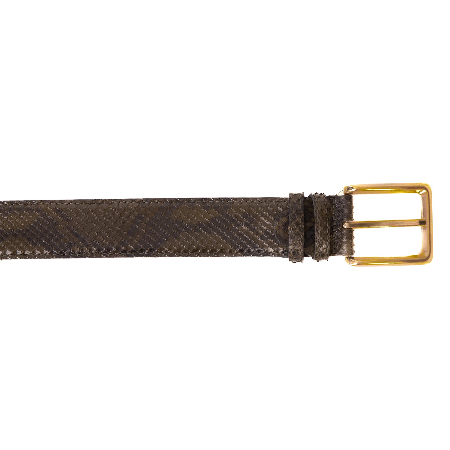 The Bethesda Green Pythn Snk Leather Belt