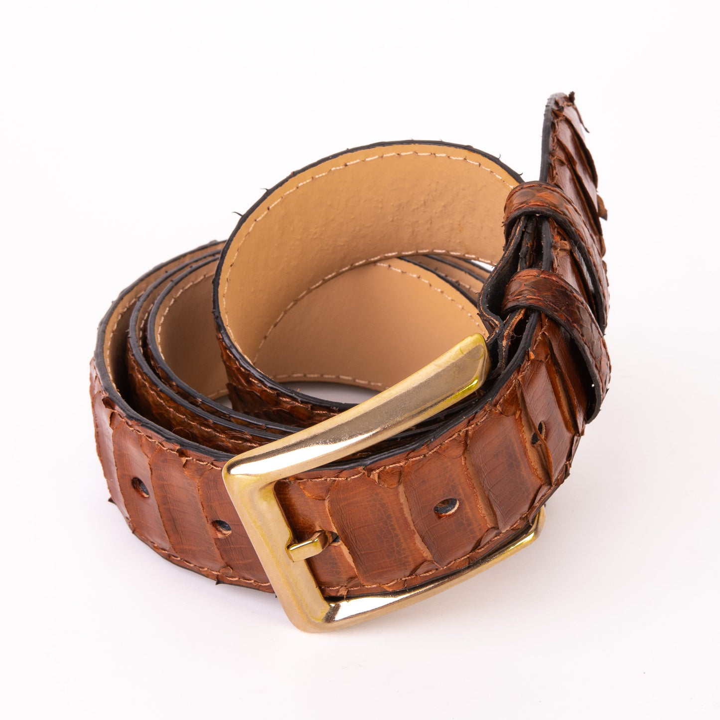 The Boss Tan Pythn Snk Leather Belt