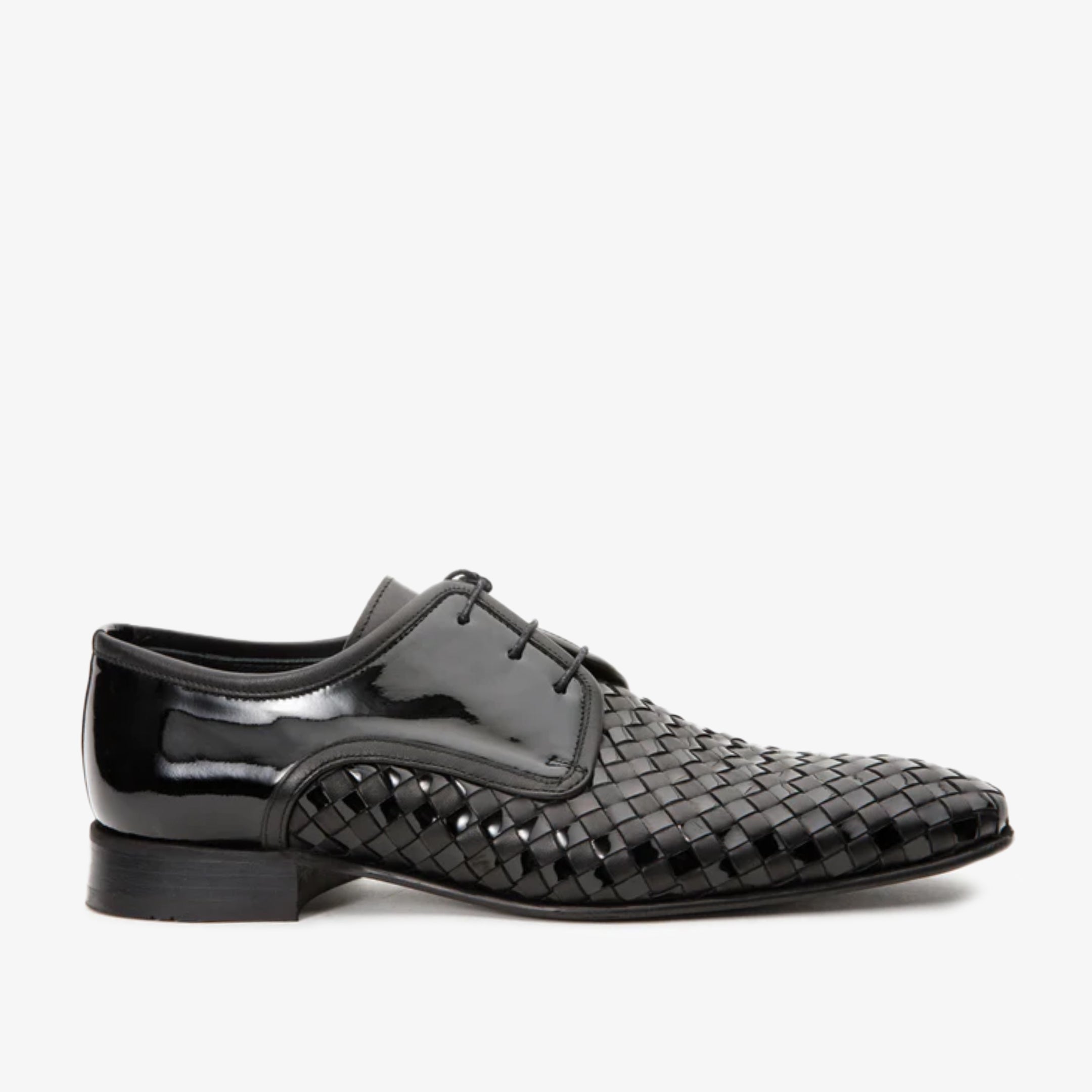 The Safaga Black Woven Derby Men Shoe