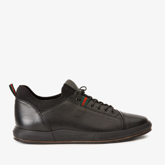 Zapatillas de cuero negro Hoxton para hombre ¡Venta final!