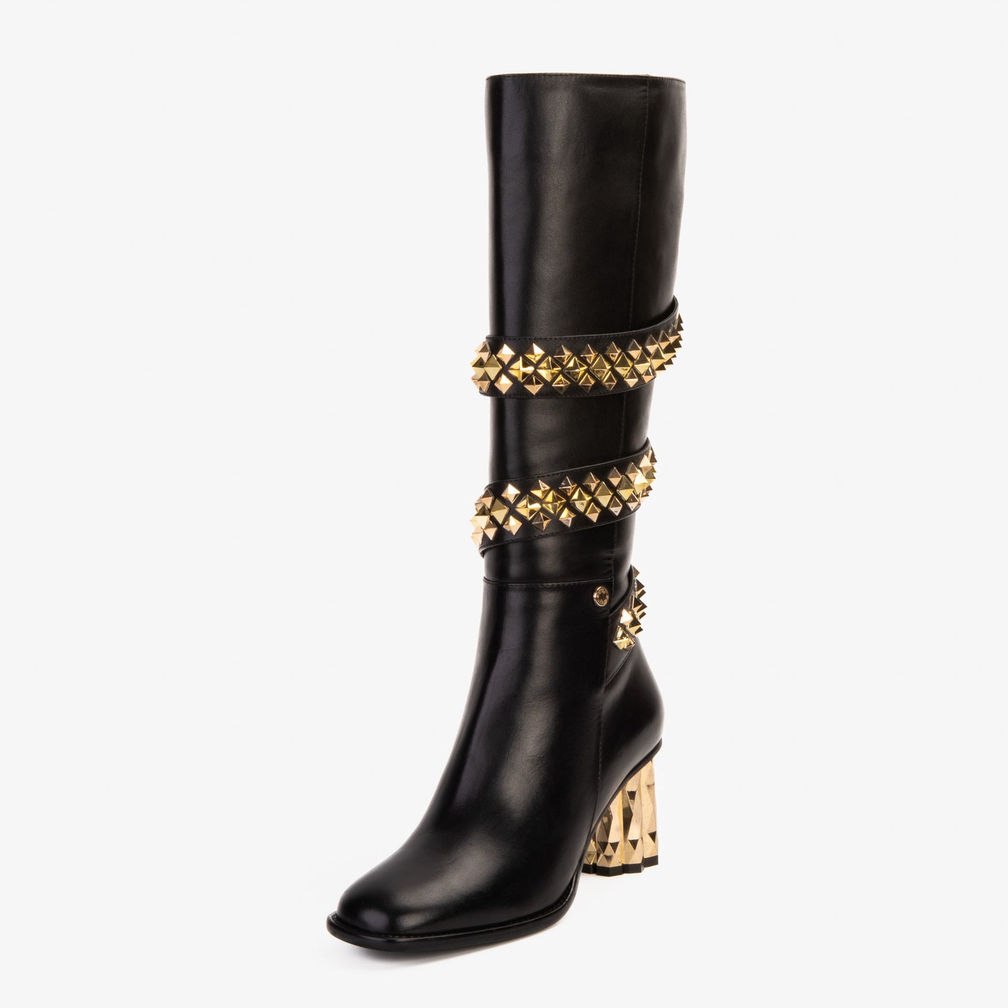 The Gladiator Black Leather Knee High Women Boot