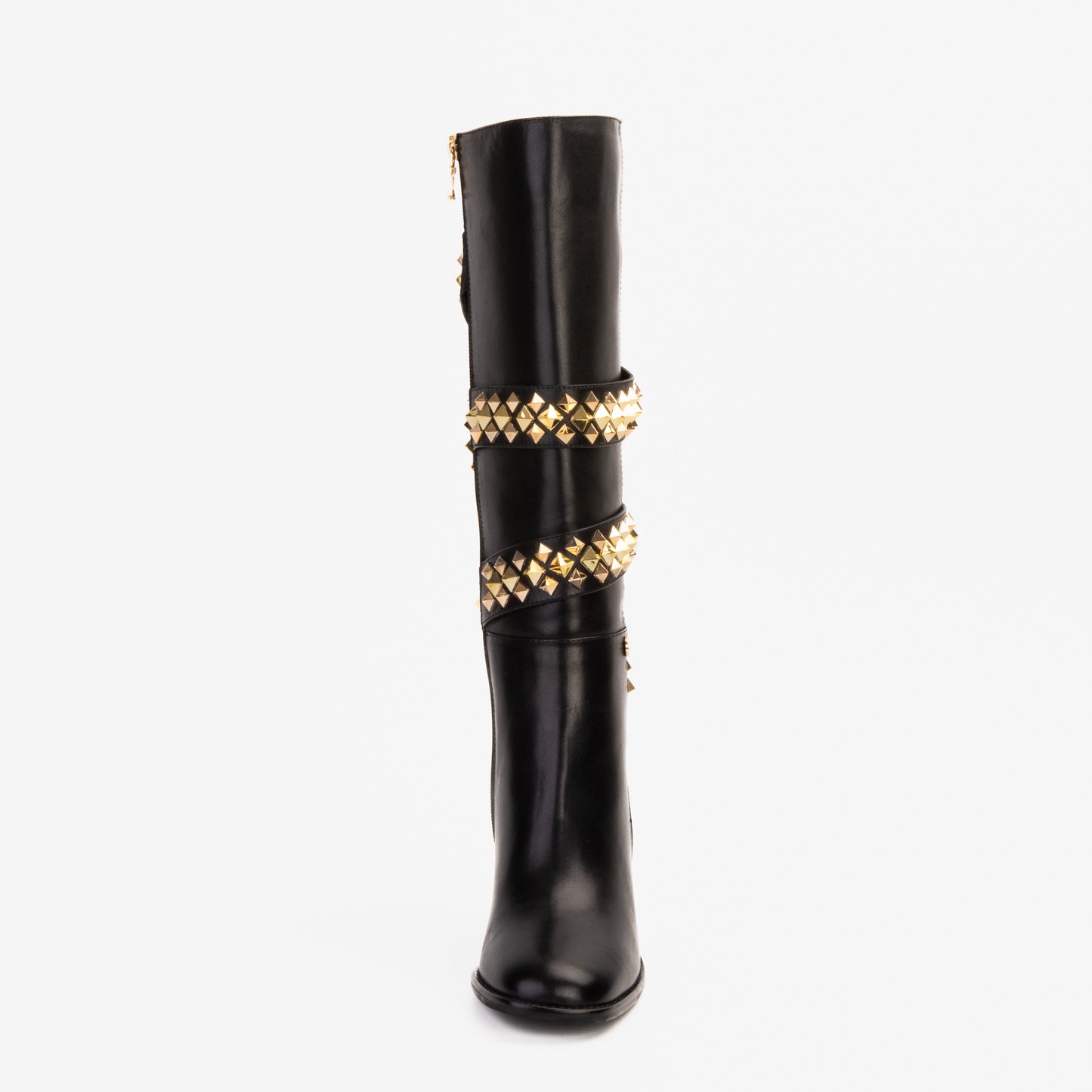 The Gladiator Black Leather Knee High Women Boot