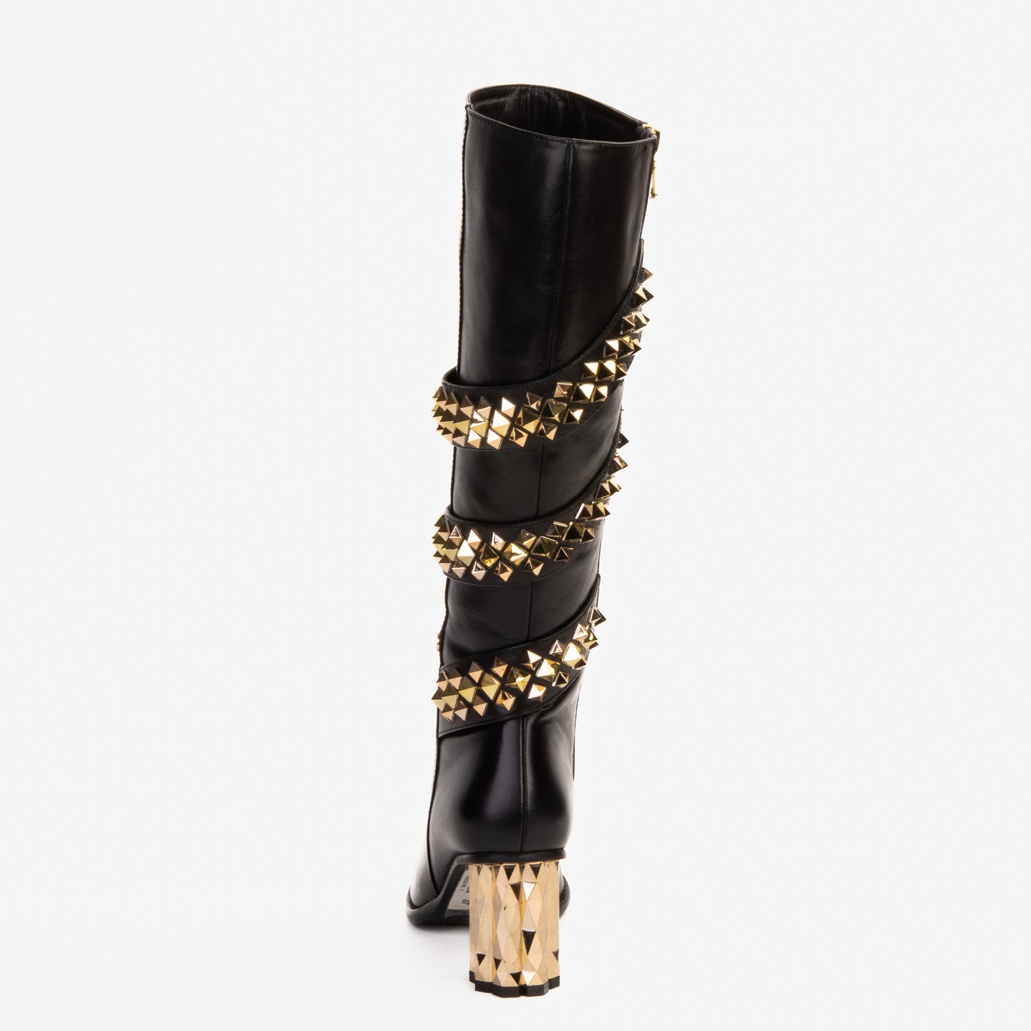 The Gladiator Black Leather Knee High Women Boot