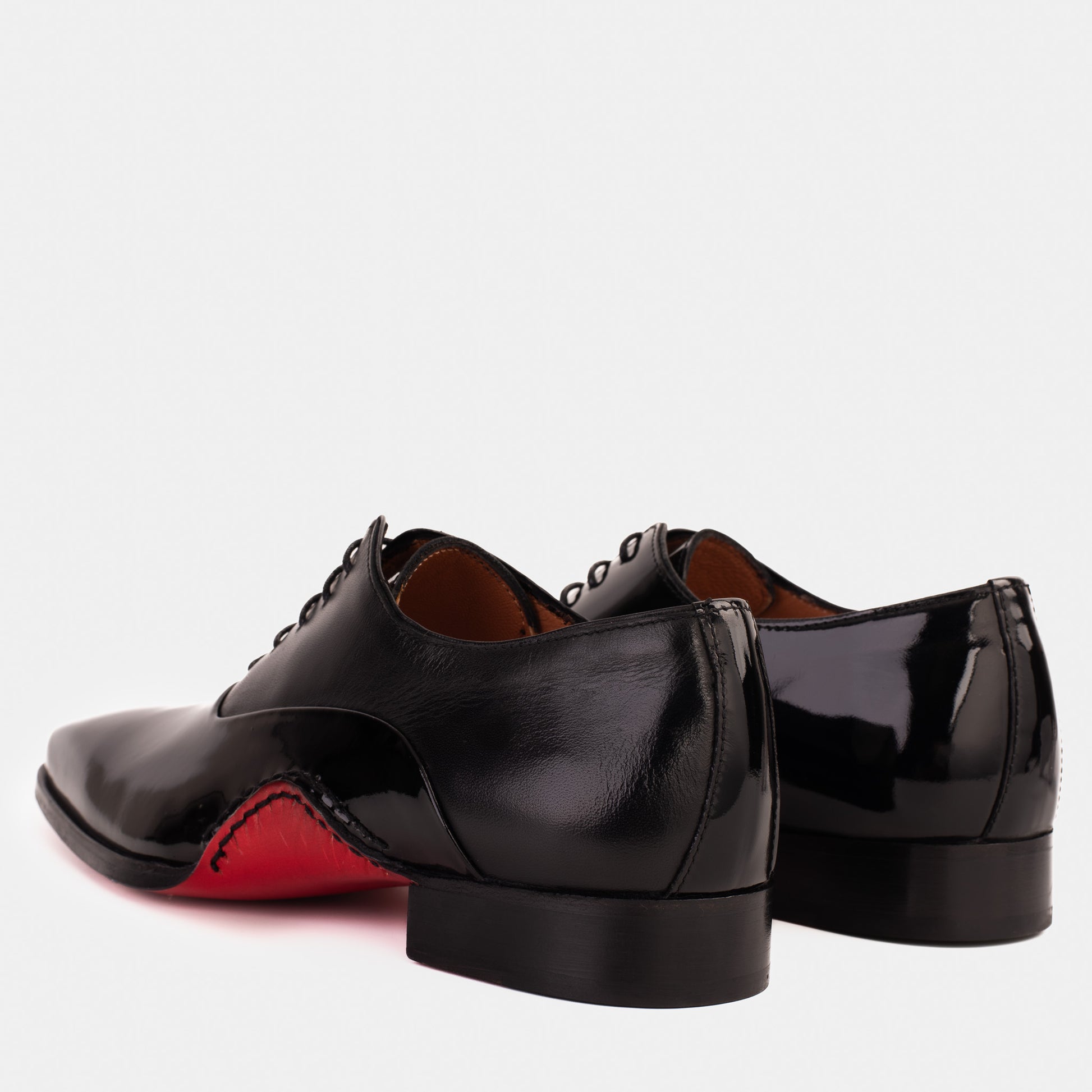 The Royal Hand Craft Black Patent Leather Plain Toe Oxford Men Shoe – Vinci Leather  Shoes