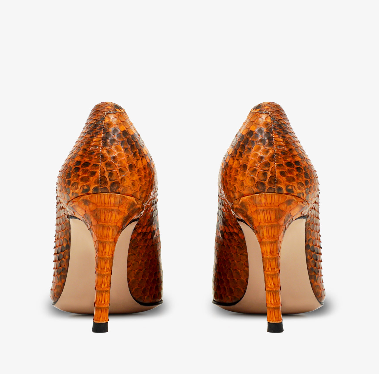 Orange leather pumps best sale