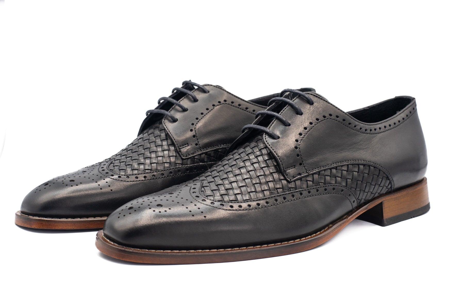 The Rover Black Leather Wingtip Semi Brogue Shoe Final Sale! – Vinci ...