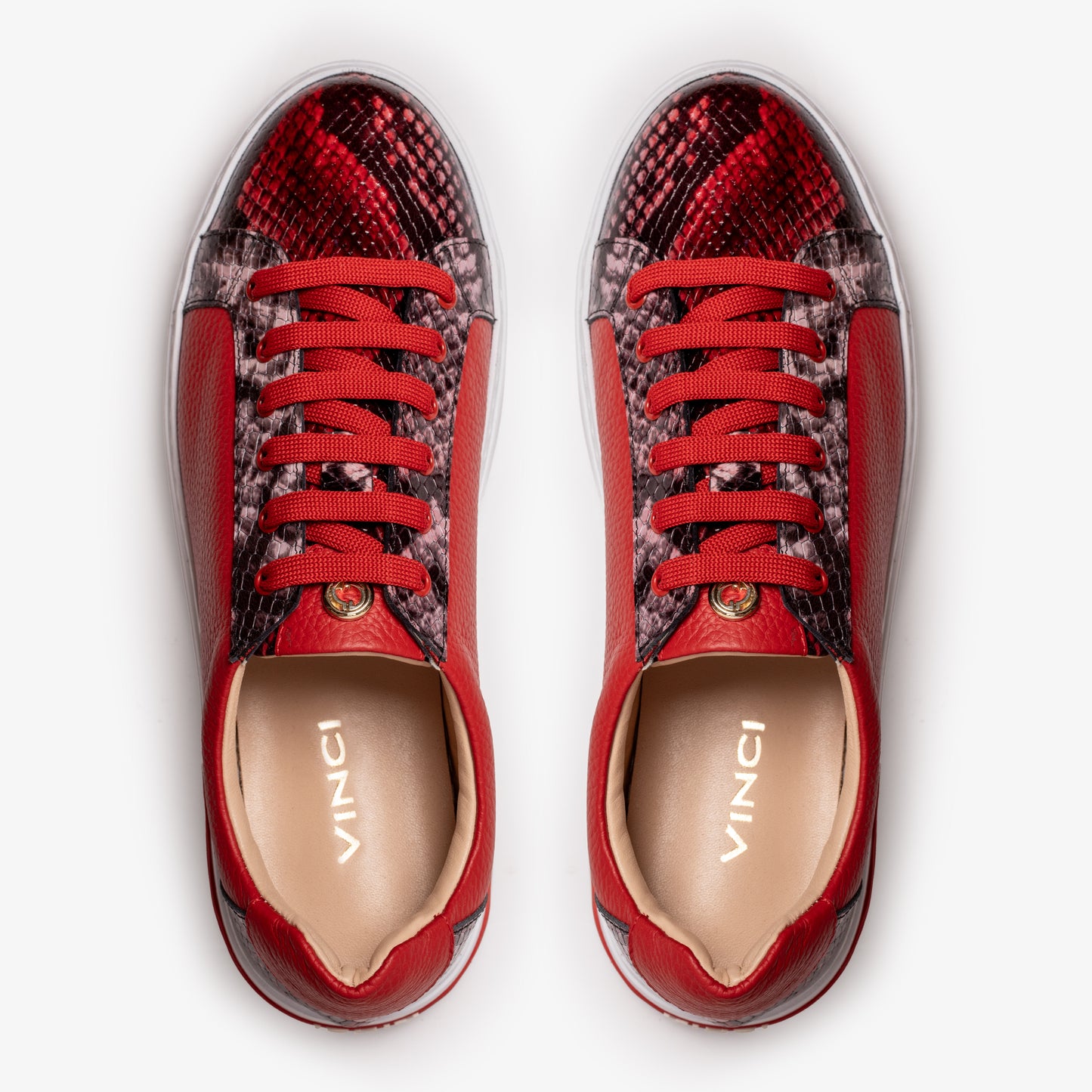 The Burano Red Leather Women Sneaker