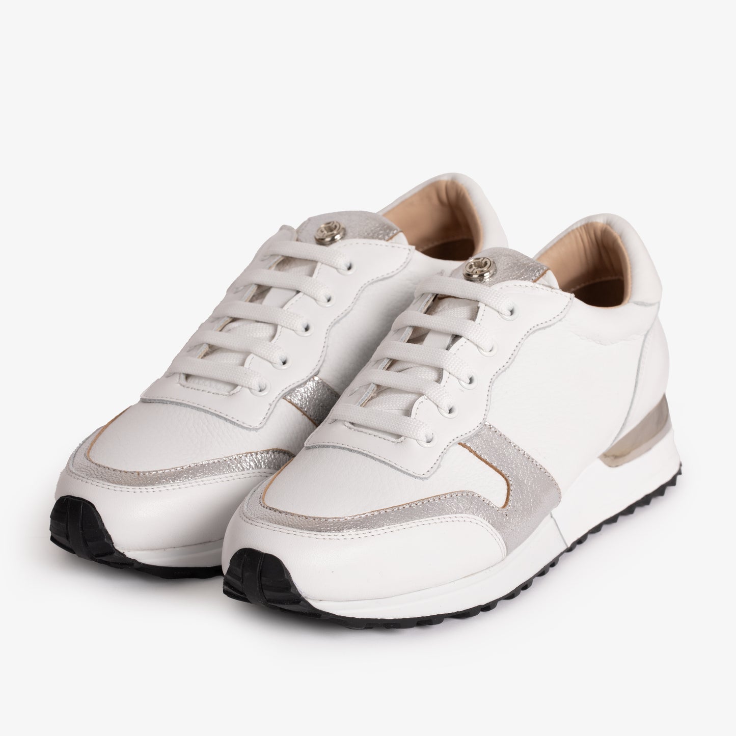 The Masal White Leather Women Sneaker