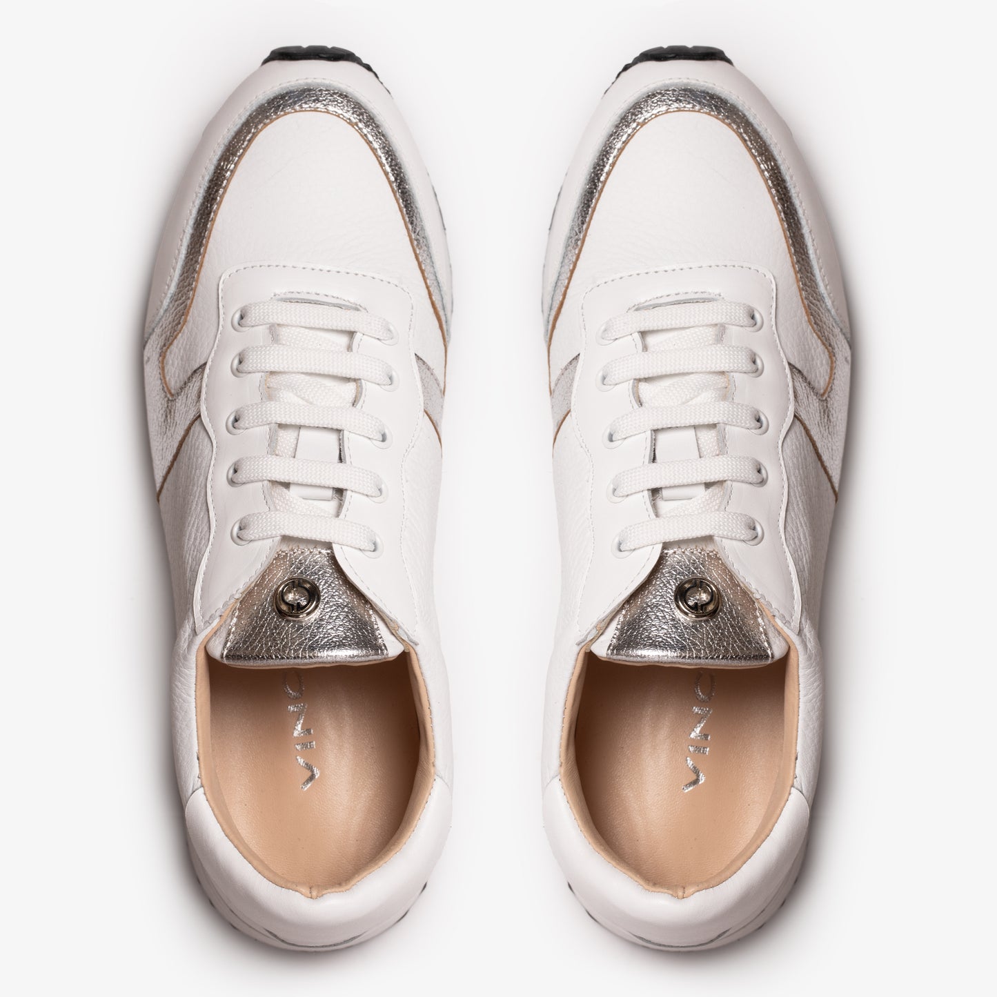 The Masal White Leather Women Sneaker