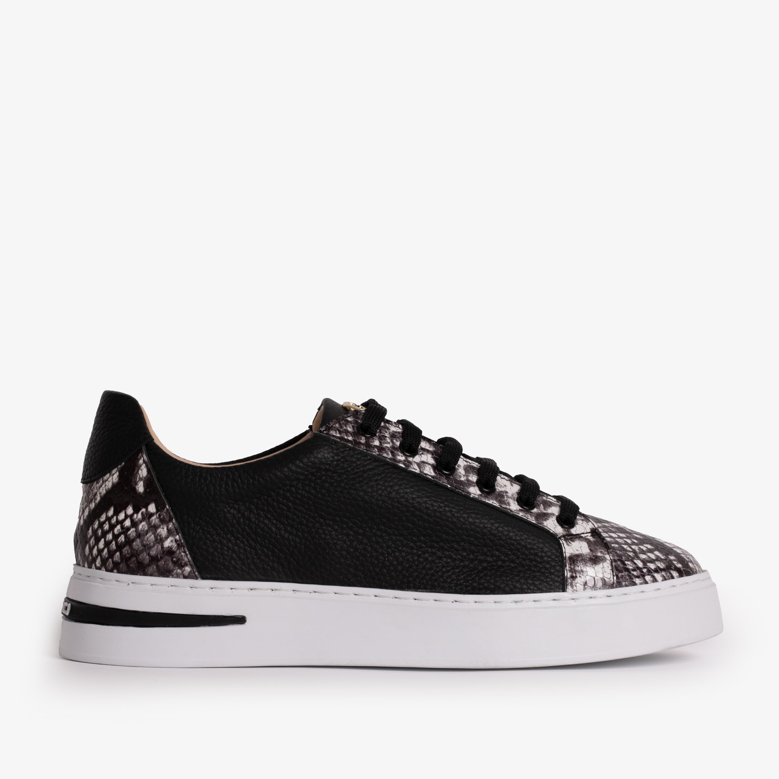 The Burano Black & White  Leather Women Sneaker