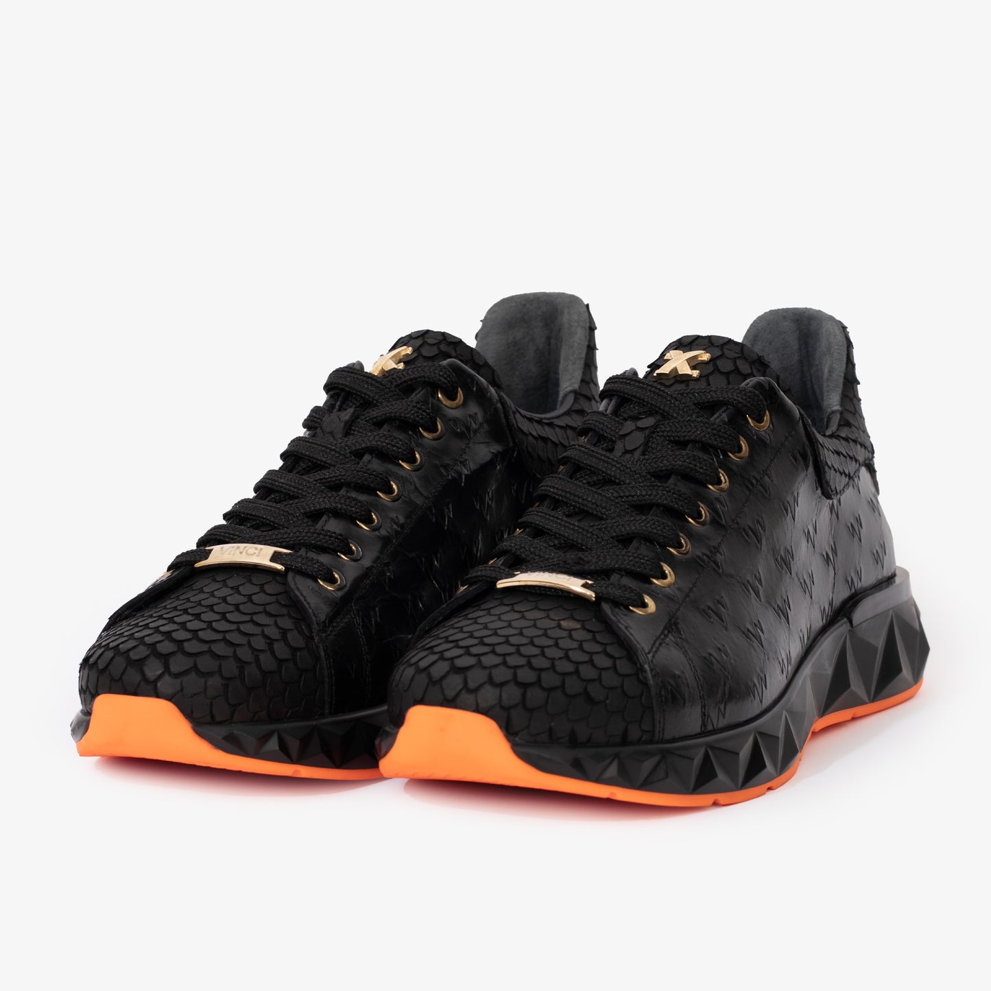The Caesars Black Leather  Men Sneaker